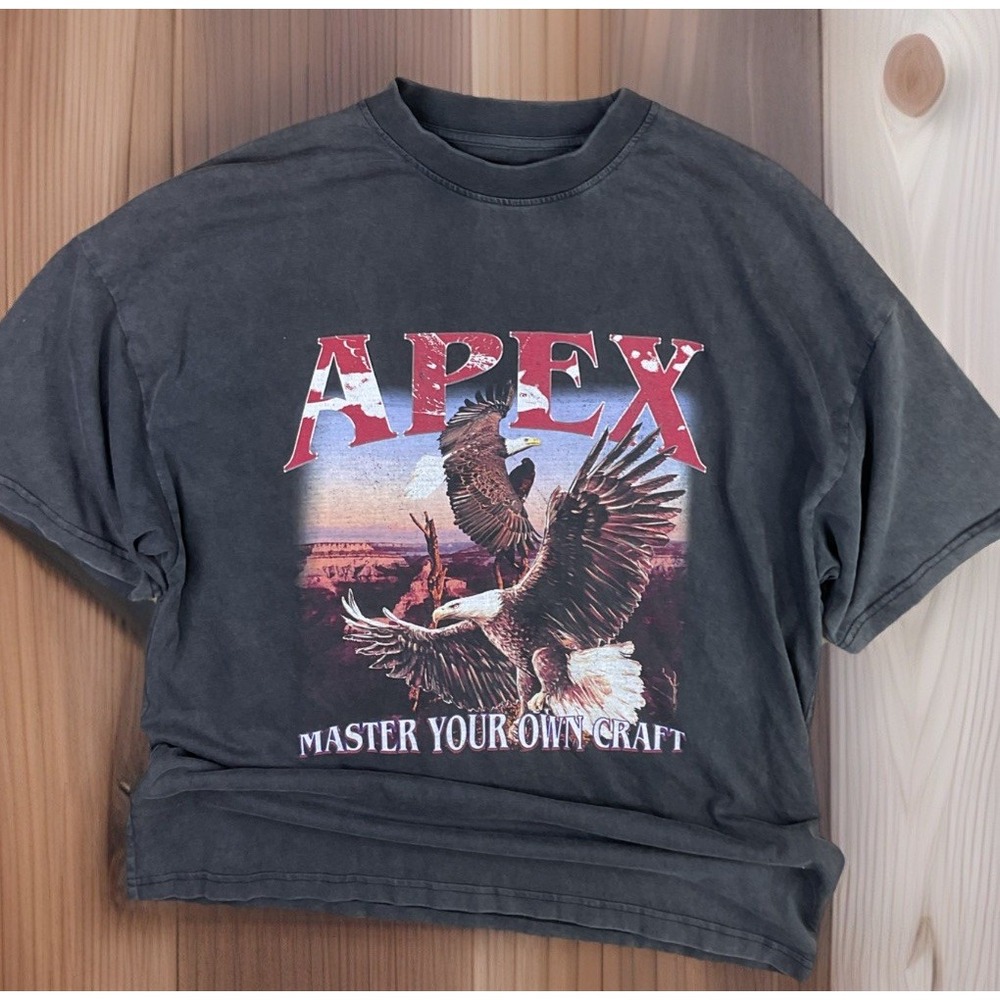 Apex x Socially Xclusive T-Shirt Men Sz‎ S  Master Your Own Craft Eagle Relaxed